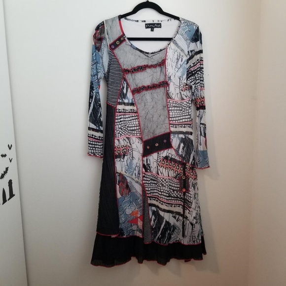 Vintage 90s patchwork dress - Picture 3 of 8